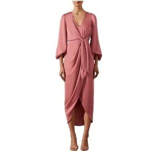 Shona Joy‎ Dusty Pink Long Sleeve Dress